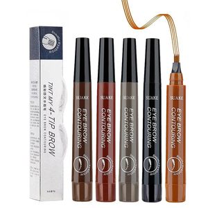 Juego de 5 Lápices para Microblading de Cejas, Pincel para Cejas, Color Gris Rojizo Claro y Oscuro, Negro Mágico, Resistente al Agua, 4 Puntas, para Tatuajes - Product Image 1