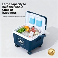 Glacière isotherme portable en alliage aluminium-magnésium avec roues universelles pour camping et pique-nique en extérieur, style européen et américain