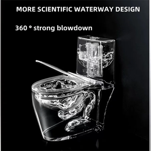 Bathroom Vacuum Cleaner Wc Gold Line Design Bathroom Ceramic Single Piece Gold White Colored <strong>Toilets</strong> Bowl - Product Image 6