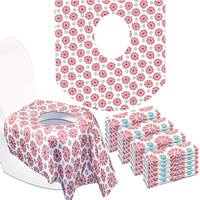 Housses de siège de toilette jetables autocollantes, écologiques, imperméables, imprimées sur papier non tissé, pour voyage portable