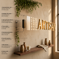Enseigne murale personnalisée en lettres 3D rétroéclairées par LED, logo lumineux Halo pour magasin de détail, hôtel, café, devanture de commerce