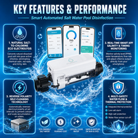 Système de générateur de chlore au sel pour piscine, à connexion rapide, avec plaques en titane à revêtement Ru Ir, robuste, direct usine
