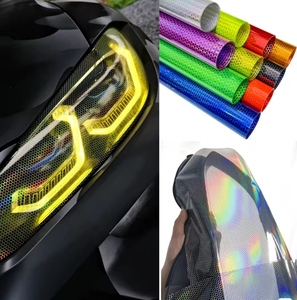 30CM * 10M motocicleta coche láser panal faros lámpara de luz trasera <span class=keywords><strong>vinilo</strong></span> envoltura automóvil <span class=keywords><strong>faro</strong></span> película impermeable autoadhesivo - Product Image 4