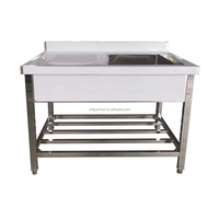 Équipement de cuisine industriel Guanbai, évier en acier inoxydable robuste 201/304, table avec revêtement autonettoyant, autoportant