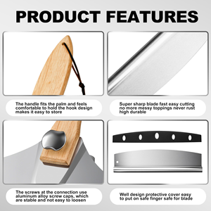 Pala para Pizza Plegable de Aluminio de 14 x 16 Pulgadas, Juego de Utensilios para Pizza con Cortador Tipo Balancín - Product Image 2