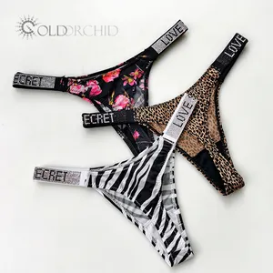 2024 Just Arrival Sexy Rhinestone Lace G String Daily Wear Girls Panties Seamless T-Back Women Panties Thong