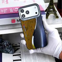 Coque de téléphone de luxe en TPU avec technologie IMD effet grain de bois, anti-traces de doigts et antichoc pour iPhone 17 Pro Max 16 15 14 Xr