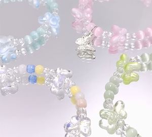 Trendy Fantasy Popcorn Cracked <b>Crystal</b> Beads <b>Bracelet</b> Butterfly Charm Gradient Color Women Friendship <b>Bracelets</b> Jewelry Gift - Product Image 4