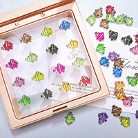 Breloques 3D en résine Kawaii Poissons tropicaux pour nail art, accessoires pour ongles créatures marines, décoration d'ongles poisson-clown coloré pour faux ongles