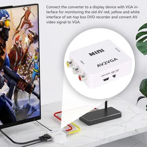 Tổng hợp TV Set-Top Box chuyển đổi <span class=keywords><strong>video</strong></span> âm thanh (Màu Trắng) 480P Mini AV để <span class=keywords><strong>VGA</strong></span> <span class=keywords><strong>Adapter</strong></span> - Product Image 3