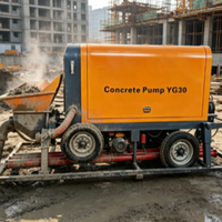 Pompe à béton diesel remorquable, efficace et durable, pour le coulage de béton sur chantier