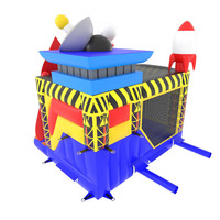 Château gonflable commercial pour enfants, thème navette spatiale aérospatiale, structure de jeu pour locations événementielles