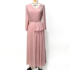 JM522-18 Wholesale women Sewing diamond Pleated skirt bridesmaid dress hijab low Moq 1Muslim Ladies Abaya Prayer skirt