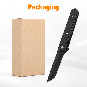 Cuchillo plegable portátil de autodefensa, cuchillo de bolsillo plegable de supervivencia para acampar al aire libre, cuchillos plegables tácticos negros - Product Image 6