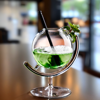 Tasse d'affaires ronde en verre borosilicate de 330 ml en forme de carte avec couvercle pour thé aux perles, café et jus – Design écologique soufflé à la main