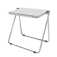 Moderner Klappbarer Kaffeetisch Tragbarer Metall-Beistelltisch für Wohnzimmer, Terrasse, Balkon und Café-Möbel