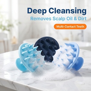 Easy Grip Soft <b>Silicone</b> <b>Scalp</b> <b>Massager</b> Shampoo Brush Gentle Deep Clean Hair Scrubber for Hair Washing Salon Home Use - Product Image 6