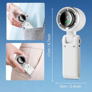 Mini ventilateur portable rechargeable par USB, ventilateur de bureau avec 4 vitesses et moteur sans balais - Product Image 5