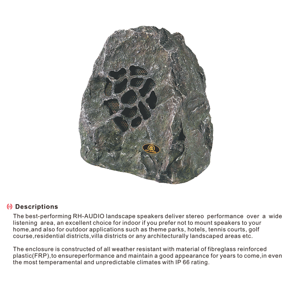 IP66 Waterproof FRP Rock Shaped Outdoor Landscape Speaker for USB All Weather Stereo/Surround Sound for Garden Golf Course · image 3