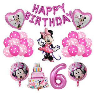 Màu hồng Minnie chủ đề bên Nguồn cung cấp Chuột bên bóng bay cho cô gái đầu tiên sinh nhật bên trang trí - Product Image 6