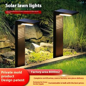 Moderne schwarze Solar-Rasen leuchten für den Außenbereich ABS IP65 Wasserdichte Gartenweg-Auffahrt LED-Solar weg leuchten - Product Image 4