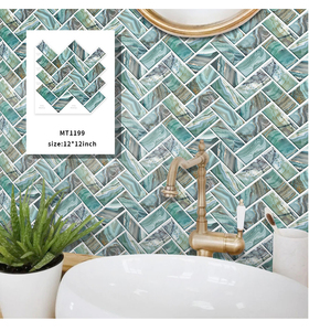 Azulejos autoadhesivos de pared Jorunns, fácil de instalar, azulejos de mármol en espiga Peel and Stick Backsplash, azulejos de pared 3D - Product Image 6