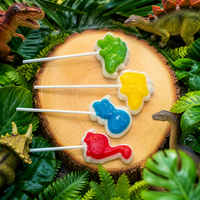 Sucettes dures sur le thème des dinosaures OEM ODM, modélisation réaliste de dinosaures, emballage personnalisé, vente en gros pour les distributeurs de bonbons