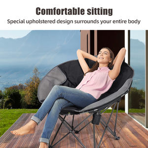 HOMFUL 야외용 초경량 와이드 접이식 의자 (330LB 하중 지지, 오버사이즈 클럽 캠핑 의자) - Product Image 2