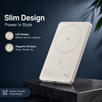 Banque d'alimentation magnétique sans fil ultra-fine en métal de 8,8 mm, 5000 mAh, charge rapide PD20W, Type C, affichage LED, chargeur portable, meilleure vente OEM