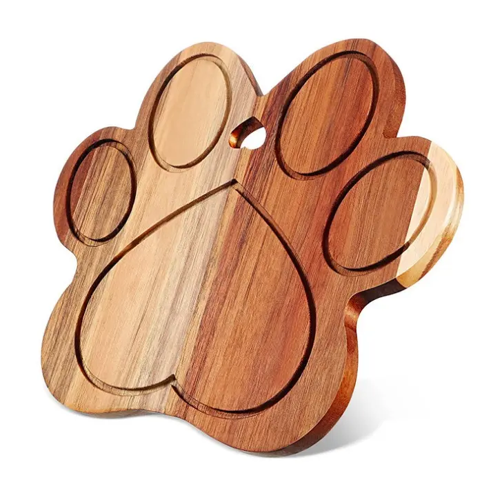 Acacia Wood Fruit Apple Heart Cat Foot Pineapple Shape High quality Solid Wood Serving Boards