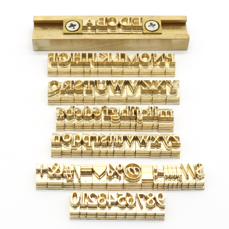 Set Timbri In Ottone Per Goffratura | Lettere, Numeri, Simboli | Per Pelle, Legno, Carta | Altezza 6mm - Foto 10