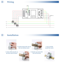 Compteur d'énergie triphasé IoT Acrel ADL400N sur rail DIN avec 3 transformateurs de courant à noyau divisé RS485 Modbus-RTU