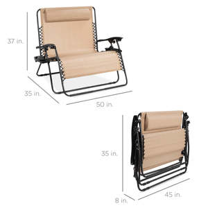 Danlong al aire libre <span class=keywords><strong>2</strong></span> personas doble playa sillón silla plegable jardín tumbona Silla de gravedad cero - Product Image 5