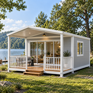 Casa Contenedor Estilo Rústico con Porche y Puertas de Vidrio, Diseño de Villa Rectangular - Product Image 4