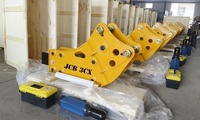 Marteau hydraulique banane JCB3CX pour chargeuse-pelleteuse avec burin de 68 mm et boîte de vitesses pour travaux de démolition intensifs