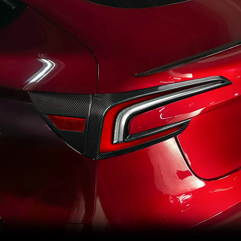 Cho Tesla Highland Mô Hình 3 2023 2024 Bất Carbon Fiber Ngoại Thất Trim Bộ Dụng Cụ Phía Sau Đèn Hậu Khung Sạc Cổng Bìa Phụ Kiện