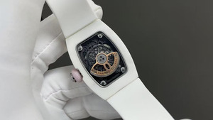 Reloj Mecánico Automático de Lujo para Hombre, Elegante y de Alta Calidad, con Cerámica Blanca, Moissanita y Tourbillon, Resistente al Agua - Product Image 6