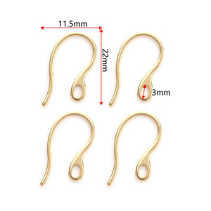 Crochets d'oreille en acier inoxydable en forme de U plaqués or pour la fabrication de boucles d'oreilles, accessoires de bijoux DIY, forme goutte H1420 - Product Image 2