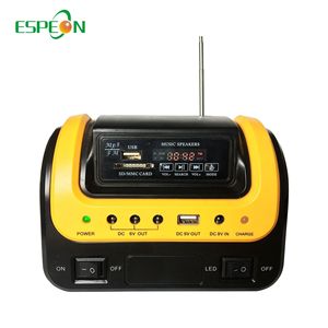 Enceinte musicale solaire Espeon avec radio FM, lecteur USB et carte SD, lampe torche pour camping en extérieur - Product Image 1