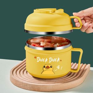 New Design 316 Stainless Steel Food Cup Student Canteen Bowl Japanese Style Bento <b>Box</b> Dormitory Instant Noodle Bowl - Product Image 3