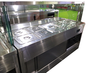 Bain-marie en acier inoxydable pour restaurant, buffet, chauffe-plats avec armoire