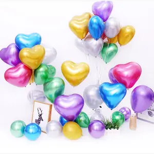 Metal Chromeハート型ラテックスバルーンThick 12 Inch Heart Balloons