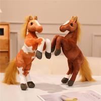 Figurine de cheval réaliste en peluche en gros, poupée mignonne en peluche douce en coton PP, jouet animal en peluche à longues pattes, grande taille, anniversaire