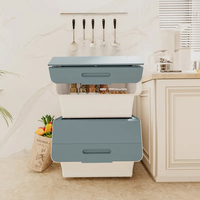 Meuble de rangement incliné en plastique PP avec couvercle supérieur latéral et étagère à chaussures pour cuisine, jardin et rangement de chaussures