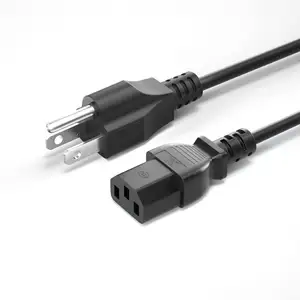 Iec320 มาตรฐานปลั๊กอเมริกัน C13 ปลั๊ก Nema 5-15p ปลั๊กสายไฟ 3 Pin Prong เปลี่ยน Universal AC สายไฟ