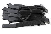 Sangle de fixation en nylon auto-agrippante avec boucle réglable, noire et blanche