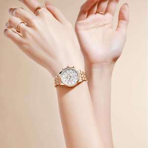 Olevs 3669 <span class=keywords><strong>Montre</strong></span> Bracelet Étanche <span class=keywords><strong>Femme</strong></span> de <span class=keywords><strong>Marque</strong></span> Originale, Affichage Date Business, Multifonctionnelle à Quartz, <span class=keywords><strong>Montre</strong></span> Habillée Élégante pour <span class=keywords><strong>Femme</strong></span> - Product Image 3