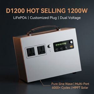 Centrale Électrique Portable D1200 1200W à Vente Chaude, Générateur Solaire à Prise Personnalisée, Onde Sinusoïdale Pure, Double Tension - Product Image 3