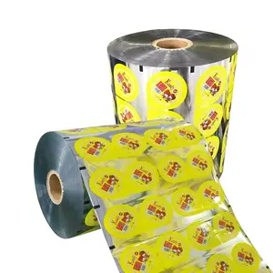 Heat seal machine usage printed flexible packaging roll stock for jelly yogurt cup sealing