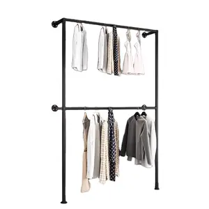 Tốt Nhất Bán Hiện Đại Sắt Áo Kệ Tầng Side Hanger Sàn Loại Áo Móc Áo Hiển Thị Kệ Cho Đám Cưới Cửa Hàng Quần Áo Cửa Hàng